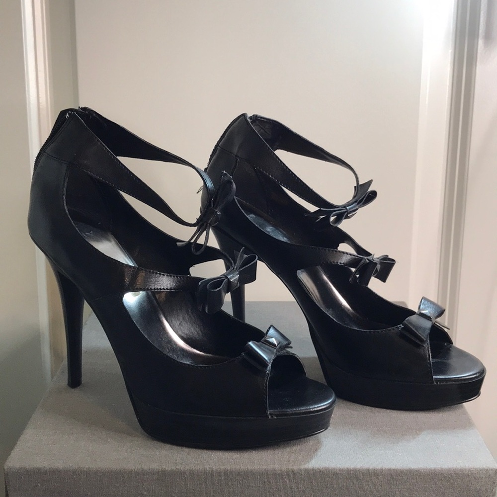 Joey O Leather Bow with Stud Heels